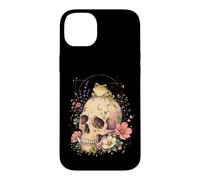 Carcasa para iPhone 14 Plus Witchy Cottagecore Skull Flowers Frog Goblincore Estética
