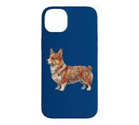 Carcasa para iPhone 14 Plus Womens Girls Kids Folk Art Illustration Corgi Dog Lover