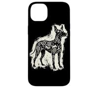 Carcasa para iPhone 14 Plus Xoloitzcuintli Perro Mexicano Sin Pelo Azteca Xolo Linocut