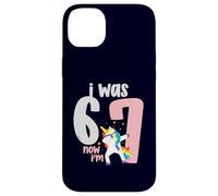 Carcasa para iPhone 14 Plus Yo era 6 Ahora Tengo 7 años Dabbing Unicorn 67 7th Birthday