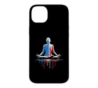 Carcasa para iPhone 14 Plus Yoga Yogi Mediación Zen Bandera Americana USA Drip Graffiti