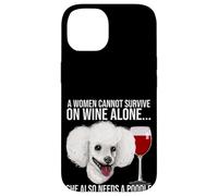 Carcasa para iPhone 14 Poodle Wine Lover Gift For Her