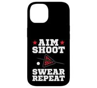 Carcasa para iPhone 14 Pool Playing Aim Shoot Swear Repeat Pool Playing Billiards