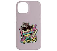 Carcasa para iPhone 14 Pop Español de los 90 Retro Cassette Tape Keytar Español