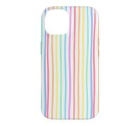 Carcasa para iPhone 14 Preppy Striped Summer Rainbow Stripes