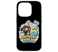 Carcasa para iPhone 14 Pro 6 años cumpleaños Ninja Boys Six 6th Sexto Kids Party Cute