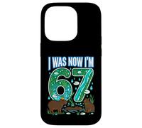 Carcasa para iPhone 14 Pro 67 cumpleaños I Was 66 Now I'm 67 Capybara Funny Cute