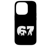 Carcasa para iPhone 14 Pro 67 Flame Drip Number Bold Minimal Fire Theme Diseño Gráfico