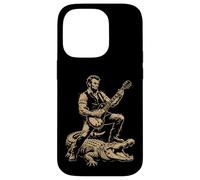 Carcasa para iPhone 14 Pro Abraham Funny Abe Lincoln Tocando la Guitarra Cocodrilo