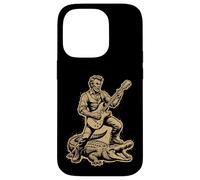 Carcasa para iPhone 14 Pro Abraham Funny Abe Lincoln Tocando la Guitarra Cocodrilo
