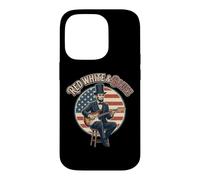 Carcasa para iPhone 14 Pro Abraham Lincoln Rojo Blanco Blues Divertido Amante Patriótico Guitarra
