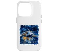 Carcasa para iPhone 14 Pro Acuarela Barco Crucero Cielo Noche Océ