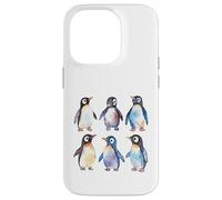 Carcasa para iPhone 14 Pro Adorable Acuarela pingüinos antárticos Fauna Arte