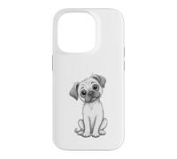 Carcasa para iPhone 14 Pro Adorable Perro Carlino Cachorro Bosquejo Lindo Perro Animal ilustración