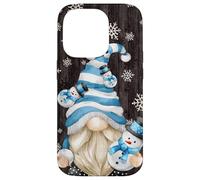 Carcasa para iPhone 14 Pro Aesthetic Snowflake Pattern with Snowman and Winter GNOME