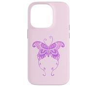 Carcasa para iPhone 14 Pro Aesthetic Y2K Butterfly 2000s Gen Z Púrpura Millennial Pink