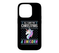 Carcasa para iPhone 14 Pro All I Want For Christmas Is A Unicorn Ugly Sweater Christmas Fun