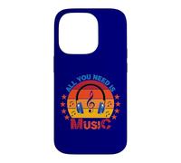 Carcasa para iPhone 14 Pro All You Need Is Music Retro Auriculares Clave de Sol