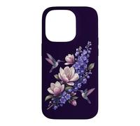 Carcasa para iPhone 14 Pro Amante de Las Aves botánicas Florales de Magnolia de colibrí