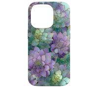 Carcasa para iPhone 14 Pro Amante de Las Plantas suculentas de Cactus Verde Salvia púrpura