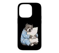 Carcasa para iPhone 14 Pro American Bully Sleeping in Cute Pijama Sleep Dog
