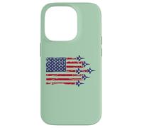 Carcasa para iPhone 14 Pro American Flag Patriotic Fighter Jet Airplane Flyover 4th