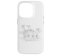 Carcasa para iPhone 14 Pro Arca de Noé - Gráfico de Historia bíblica para Colorear de fe para niños (Blanco)