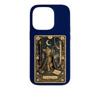 Carcasa para iPhone 14 Pro Arte de Cartas del Tarot del Gato místico - Felino de Alta sacerdotisa