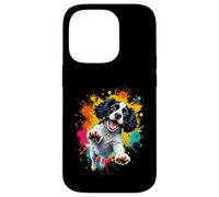 Carcasa para iPhone 14 Pro Arte de Salto de Perro para Amantes de los Perros Cocker Spaniel inglés