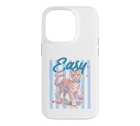 Carcasa para iPhone 14 Pro Arte Floral de Rayas oceánicas de Tigre Acuarela fácil