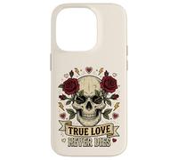 Carcasa para iPhone 14 Pro Arte gótico del Tatuaje de Las Rosas del Amor Verdadero Nunca morirá