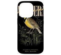 Carcasa para iPhone 14 Pro Arte Vintage de observación de Aves de Western Meadowlark Love Birds