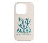 Carcasa para iPhone 14 Pro AuDHD Autismo Y TDAH Perro Gato Ambos