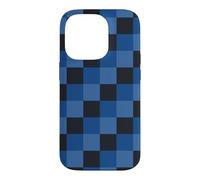 Carcasa para iPhone 14 Pro Azul Negro A Cuadros Patrón A Cuadros Diseño A Cuadros #256