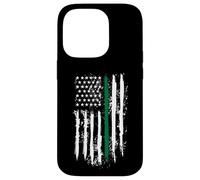 Carcasa para iPhone 14 Pro Back The Green Thin Green Line American Flag Border Patrol