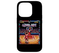 Carcasa para iPhone 14 Pro Baloncesto Level Up Retro Pixel Art Videojuego Gamer