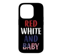 Carcasa para iPhone 14 Pro Bandera Americana Bebé Rojo Blanco Azul Embarazo Mamá