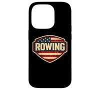 Carcasa para iPhone 14 Pro Bandera Americana Vintage Rowing Crew Atleta Rower Patriot USA