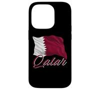 Carcasa para iPhone 14 Pro Bandera de Qatar patriótica Envejecida para Hombres, Mujeres y niños, qatarí
