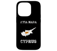 Carcasa para iPhone 14 Pro Bandera Envejecida de Chipre Ayia Napa Pride
