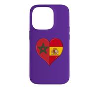 Carcasa para iPhone 14 Pro Bandera España Marruecos Aficionados Marroquíes Españoles