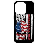 Carcasa para iPhone 14 Pro Basketball Dad American Flag Skull Patriotic 4th of July