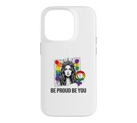 Carcasa para iPhone 14 Pro Be Proud and Be You Rainbow LGBTQ Pride Feminista