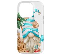 Carcasa para iPhone 14 Pro Beach Lover with Flip Flops and Sand Castle Funny GNOME