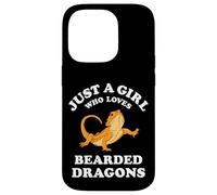 Carcasa para iPhone 14 Pro Bearded Dragon Pet Lizard Reptile Animal Gift Black