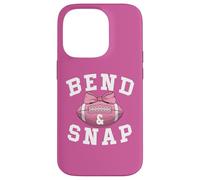 Carcasa para iPhone 14 Pro Bend and Snap Football Game Day Coquette Bow Pink Football