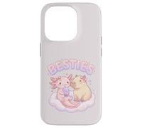 Carcasa para iPhone 14 Pro Besties Axolotl Capybara Bubble Tea Lindo Kawaii Anime Animal