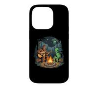 Carcasa para iPhone 14 Pro Bigfoot & Alien by The Campfire - Divertido Campamento Novedad Camping