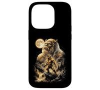 Carcasa para iPhone 14 Pro Bigfoot Aullando a la Luna Meme Sasquatch