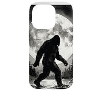 Carcasa para iPhone 14 Pro Bigfoot Silhouette Sasquatch Lago Bosque Iluminado por la Luna